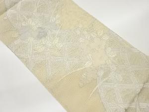 紗 草花に光悦垣模様織出し袋帯